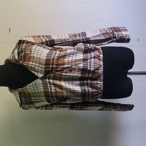 Plaid Long Sleeve Cropped Flannel